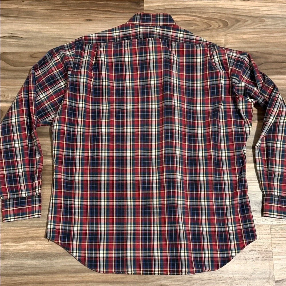 Polo Ralph Lauren Shirt Mens XL Navy Plaid Long Sleeve Button Down Classic Fit